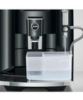 Next Level 5th Gen Automatic Smart Coffee Machine Bundle Featuring Piano Black Finish Plus Matching Glass Milk Frothing Container for brewing and milk prep.