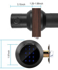 Keyless Fingerprint Door Lock With Bluetooth And Keypad Easy Install for various door sizes, showing side and front view dimensions.