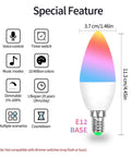 Smart Candelabra LED E12 Bulbs 4 Pack With HomeKit And WiFi Dimmable Chandelier Lights 5W 450 Lumens 40W Equivalent