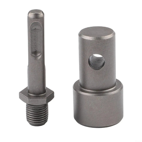 Earth Auger Adapter Tool With Four Interface Types For Impact Wrench And Hammer Drill Use, showing round and square interfaces.