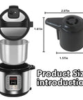 2 Pack Steam Release Valve For Instant Pot Duo Series, shown with size dimensions, easy to install and clean, replacement part