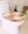 Heavy Duty Soft Close Flower Pattern Resin Toilet Seat With No Sweat Install For Bathroom Glow Up Universal Oval Shape Quick Swap Hinges, floral design view.