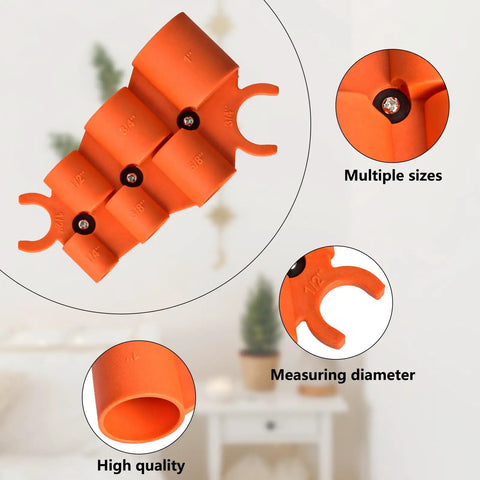 2 Pack Pipe Deburring and Chamfer Tool Kit With One Quarter Inch To One Inch Depth Gauge, includes six orange size gauges