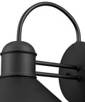Close-up of 2-Pack Outdoor Wall Sconce in Weatherproof Black Finish, Dope Vintage Inspired Modern Industrial Lighting for Front Porch and Patio, Classic Sconce With Curved Top Bar, Outdoor Wall Mounted, Bulb Not Included.