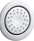 Round 27-Nozzle Body Spray With Katalyst Air-Induction Technology, 1.0 GPM, low-profile design, polished chrome finish