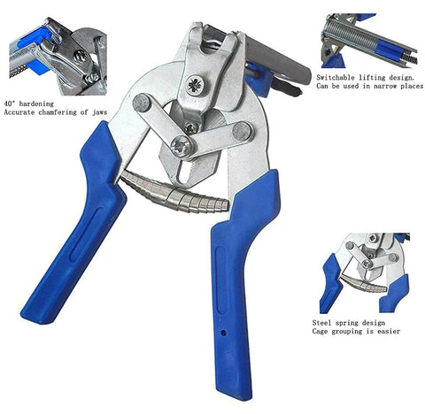 Nail Ring Pliers Kit With Stainless Snap Ring Pliers And 1200 Galvanized Nails For Hog Rings Fence Chicken Coop Poultry Wire Mesh