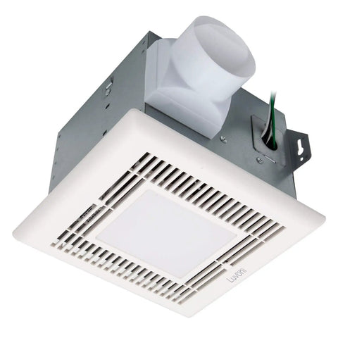 Slim 70 CFM Bathroom Exhaust Fan With LED Light 3000K Warm White 600 Lumen, Quiet 2 Sones, White Ceiling Grill