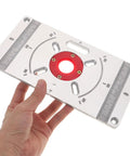 Router Sled For Milling Machine With Aluminum Insert Plate For Router Table, showcasing a hand holding sleek jig.