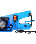 Heavy Duty 3 Inch Belt Sander And Grinder Portable Workbench Rig Featuring 750 Watt Motor and included eighty grit paper side view.