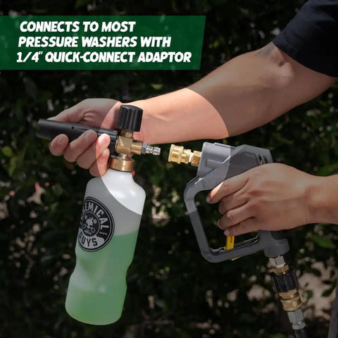 TORQ Max Foam 8 Cannon With Honeydew Snow Foam Soap Kit 1 Gallon Car Wash System For Thick Suds And Scratch Free Washes Perfect For Cars, Trucks, SUVs, And RVs. pressure washer quick-connect adaptor with foam cannon and soap bottle