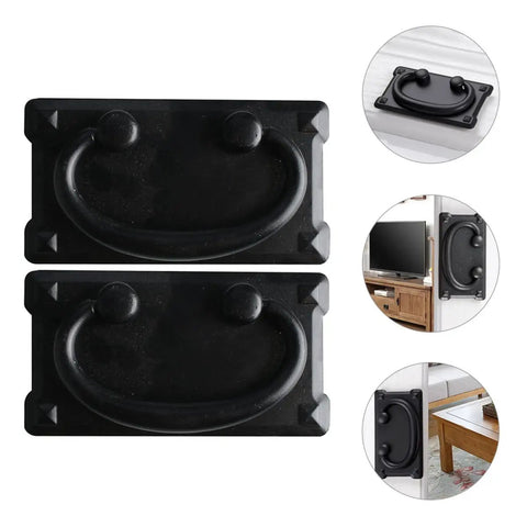 Vintage Antique Cabinet Pulls And Drawer Ring Handles Pack Of Two For Furniture Doors Black Retro Style Hardware on furniture