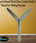 Round Workpiece Center Finder Tool With 3/8 Inch Shank For Milling Machines on display with metal finish