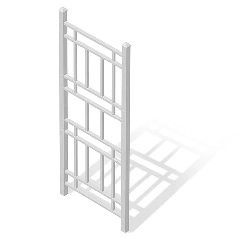 Sturdy No-Fuss Indoor And Outdoor Garden Trellis With Ground Anchors For Vines, Climbing Plants, And Vegetables in white PVC grid style