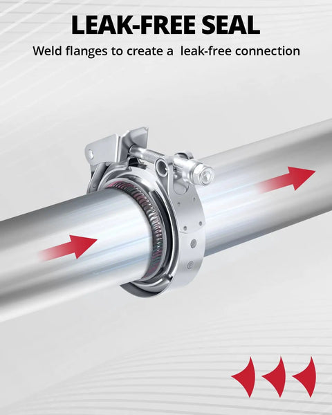 V Band Clamp Quick Release Set Stainless Steel With Flange For Exhaust Systems turbo downpipes 3 inch male female fit