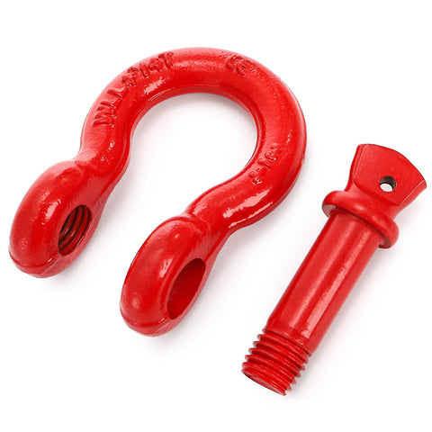 Heavy Duty Three Quarter Inch D Ring Shackles Three Pack For Tow Strap Winch And Vehicle Recovery With Red Powder Coat Built Tough