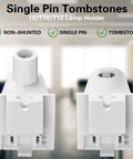 Single Pin FA8 Tombstone Lamp Socket for T8 T10 T12 Fluorescent Tubes Plug And Play Replacement Holder in office backdrop