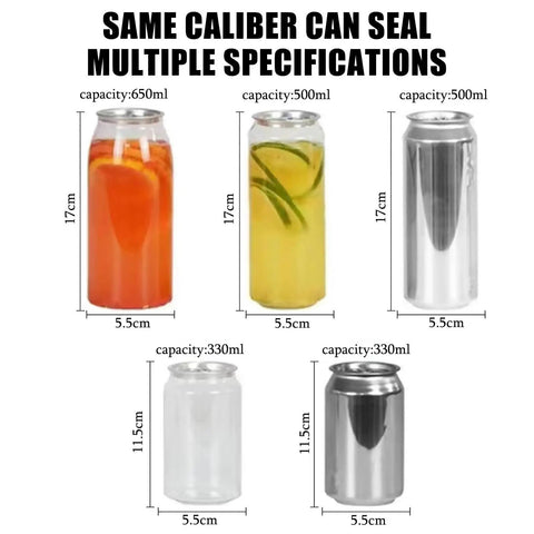 Various sizes of cans and jars for Manual Tin Can Seamer For 55mm Jars And Cup Sealer Holder No Power Needed Sealing Height 30 To 170mm