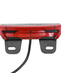 Ultra Bright E Bike Taillight With Turn Signals And Brake Sensor That Lights Up instantly For Night Riding Safety On Any Scooter Or Electric Cycle. Red ABS taillight with cable and dual mounting brackets.