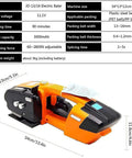 Portable Electric Strapping Machine For PP PET Steel Bands. Auto Hot Melting Packer with battery, 34x13x12cm tool for boxes.