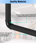 Surfboard Wall Mount And Ceiling Rack For Garage Storage, Durable Powder Coated Steel Ceiling Rack With Sponge Pads To Protect Boards, Ladders, Snowboards, Paddle Boards, Holds Up To 100 Lbs, Black close-up view of metal finish and sponge pads