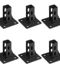 Six Piece Black Floor Mount Base Set For 2020 T Slot Aluminum Profiles Floor Flange Anchor Bracket Fits 20x20mm T Slot Profiles