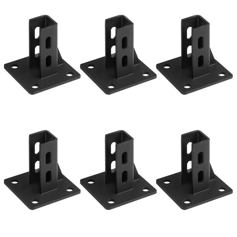 Six Piece Black Floor Mount Base Set For 2020 T Slot Aluminum Profiles Floor Flange Anchor Bracket Fits 20x20mm T Slot Profiles