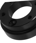 Close-up of black Riser Adapter Plate for Racing Cars, Durable Bolt On Car Accessory That Boosts Style and Fit.