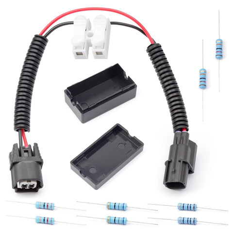 VCM Muzzler Harness Disable Kit Replacement For Honda 3.5L V6 Engine And Acura 2013 Plus, with resistors and plugs visible