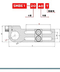 Detailed diagram of Premium Robotic Arm Mounting Bracket For Industrial Fixture And Tooling Accessory Heavy Duty SMBE1 0840T.