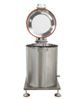 Straight Up Electric Food Dehydrator Spin Dryer Featuring Adjustable Centrifugal Action Up To Eight Hundred Fifty Rpm Crafted In Sturdy Stainless Steel, open top view.