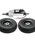 Beefy 24V 350W Brushed Transaxle Motor Kit With Differential, 9x3.50-4 pneumatic wheels, rear drive system components