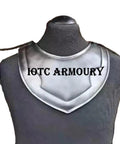 Medieval Pauldrons With Gorget Armor Kit for Knight LARP SCA Reenactment Halloween Cosplay Costume displayed on stand