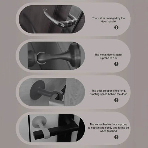 Image showing damage caused by door handles, highlighting issues with traditional door stoppers vs. Silicone Door Knob Stopper Wall Protector.