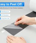 Peeling the white RV Roof Tape 4 Inch By 50 Feet White Sealant Tape For Roof Repair On RVs No Drama Leaks Trailers Boats showing flexibility