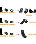 M8 T Slot Nuts Bolts And Heavy Duty Washers Assortment Kit With Hex Wrench For 4040 And 4080 Extrusions showing multiple sizes and thicknesses of nuts, bolts, and brackets.