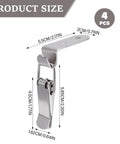 90 Degree Spring Loaded Latch Set 4 Pcs Stainless Steel Toggle Clamps with Clasp Buckle dimensions shown