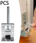 Four Piece L Shaped Adjustable Leveling Feet For Furniture With Lock Nuts Metal Mount And Rubber Base 102mm Bolt Floor Safe Built Tough For Cabinets Tables And Workbenches, 4pcs