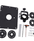 Industrial Grade Aluminum Router Lift System Featuring Fine Micro Adjustment Controls And Rock Solid Base Platform Optimized For Masterful Woodshop Repairs, parts layout.