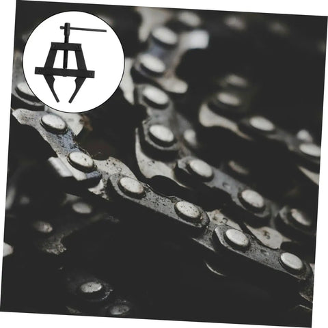 Heavy Duty Motorcycle Chain Adjuster Tool For Bike Gear Tensioning Solid Steel Build close-up of chain and tool details.