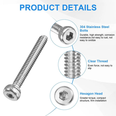 Dang Solid 50 Pack M2 X 14Mm Socket Head Cap Screws Forged From 304 Stainless Steel showing hexagon head and clear thread details.
