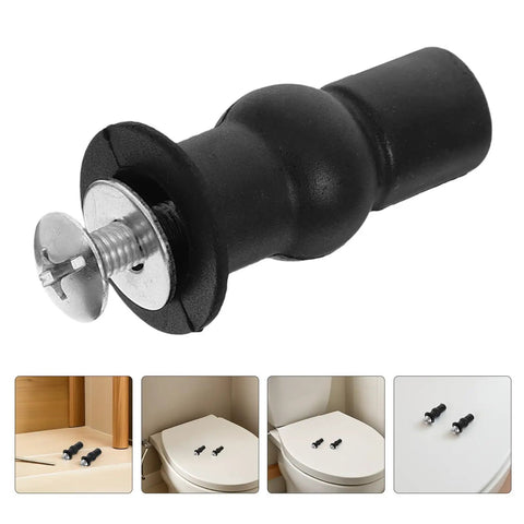 8 Piece Toilet Seat Mounting Kit With Expanding Screws Rubber Washers And Nuts For Metal Mounting Hardware DIY Friendly Tool Free Installation Black Universal Fit Secure And Stable Fixation black expanding screw with washer and nut for toilet seat mounting