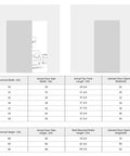 Diagram of concealed sliding barn door with dimensions and specifications for hidden rail design and installation guide.