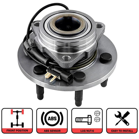 Front Wheel Bearing And Hub Assembly 4x4 With ABS For Chevy Silverado 1500 Suburban Tahoe GMC Sierra 1500 Yukon XL