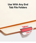 Bar Style Color Coded Alphabetic Label A Red Roll With 500 Labels Per Roll In Dispensing Box for easy filing on end tab
