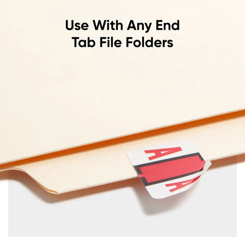 Bar Style Color Coded Alphabetic Label A Red Roll With 500 Labels Per Roll In Dispensing Box for easy filing on end tab