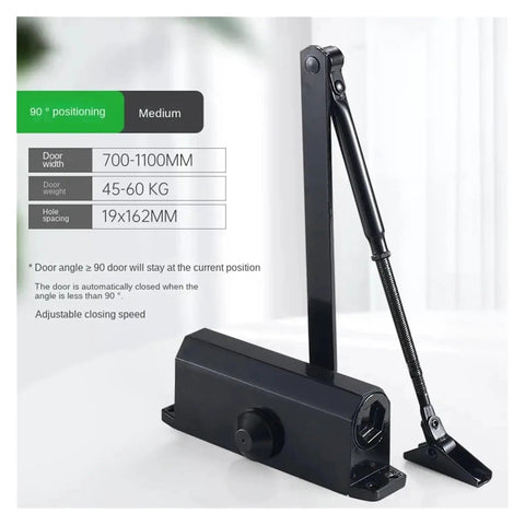 Heavy Duty Hydraulic Door Closer With Adjustable Speed 25Kg To 80Kg, Quiet Soft Close Door Hardware For Home And Commercial Use