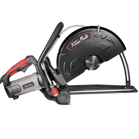 Side view of Beast 3200W Electric 16 Inch Concrete Cut Off Saw Wet Dry Circular Disc Cutter with guide roller for masonry work