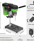 Mini Bench Drill Press For DIY Jewelry Making And Metal Wood Craft, Compact Benchtop Drill With Two Power Modes Cordless Or Corded, High Precision, Low Noise, Ideal For Small Shops And Hobbyists.