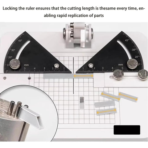 Pro Grade Manual Model Angle Cutter For Wood Ship Hulls with adjustable 0 to 45 degrees scales and precision blade guide