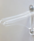 Clear Acrylic Ski Wall Mount 2 Pack Vertical Storage Rack Indoor Display Holder Heavy Duty Snow Gear Hanger side view